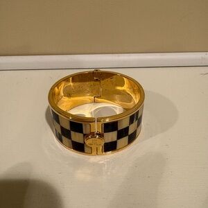 Mackenzie Childs Courtly Check Gold and Black Checkered Bracelet
